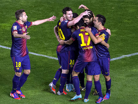 Messi celebrating his goal