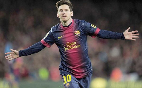 Leo Messi celebrating yet another goal during the 2012/13 season with FC Barcelona