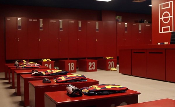 Inside FC Barcelona locker room at the Camp Nou stadium in Barcelona during the Camp Nou experience