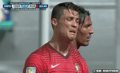 Cristiano Ronaldo is sad