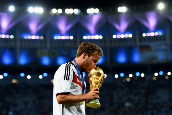 Mario Götze with the World Cup Trophy