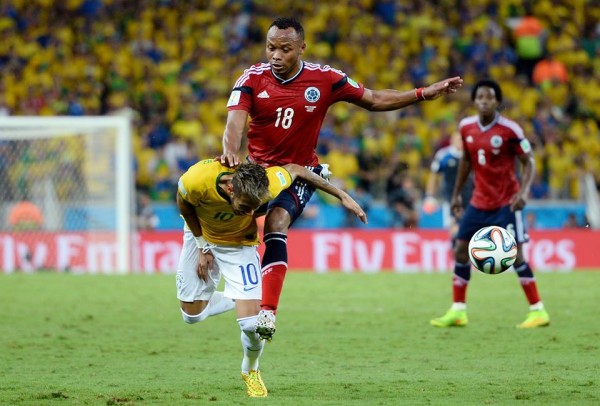 Neymar's injury int he 2014 World Cup quarterfinals against Colombia