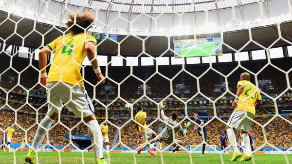 View from the net: Brazil vs Holland