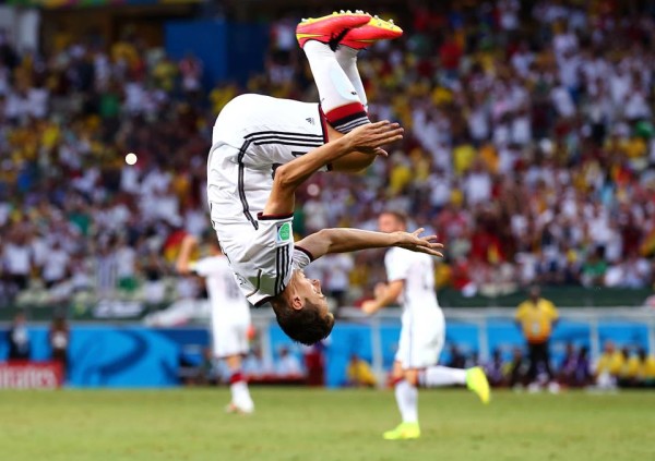 Miroslav Klose celebrates his 15th goal in the World Cup
