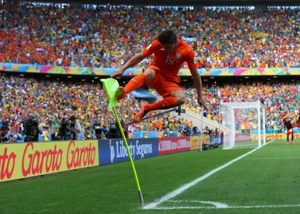 Klaas Jan Huntelaar celebrates a goal